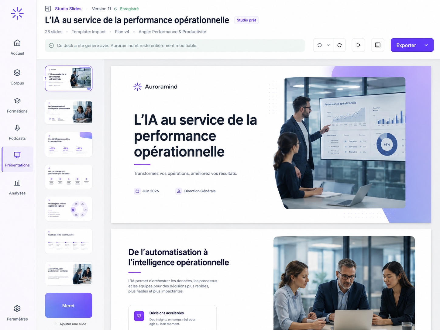 Aperçu marketing de NKS Slide Studio avec une présentation PowerPoint éditable.